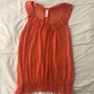 Coral sheer top